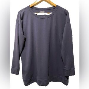 Eileen Fisher Organic Cotton Tunic Top Women’s S Navy Long Sleeve